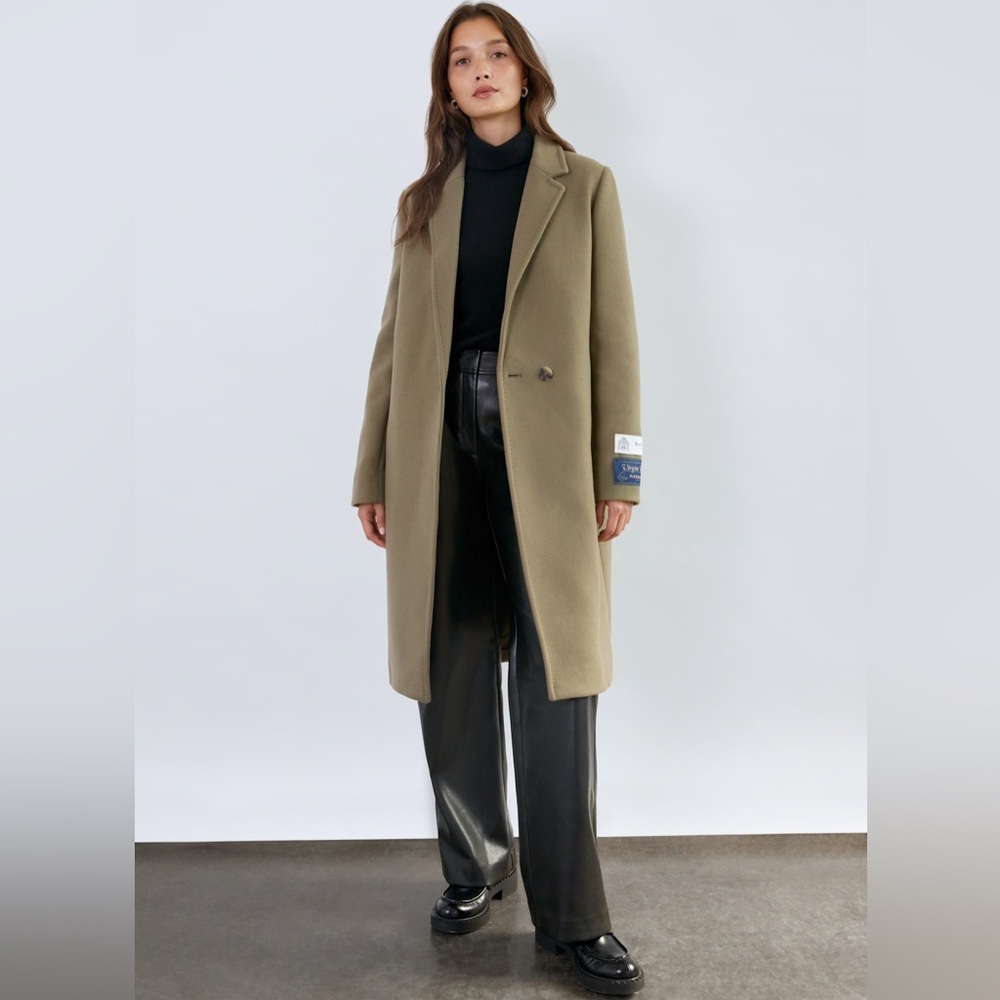 Aritzia Babaton The Stedman Coat - Virgin Wool Olive